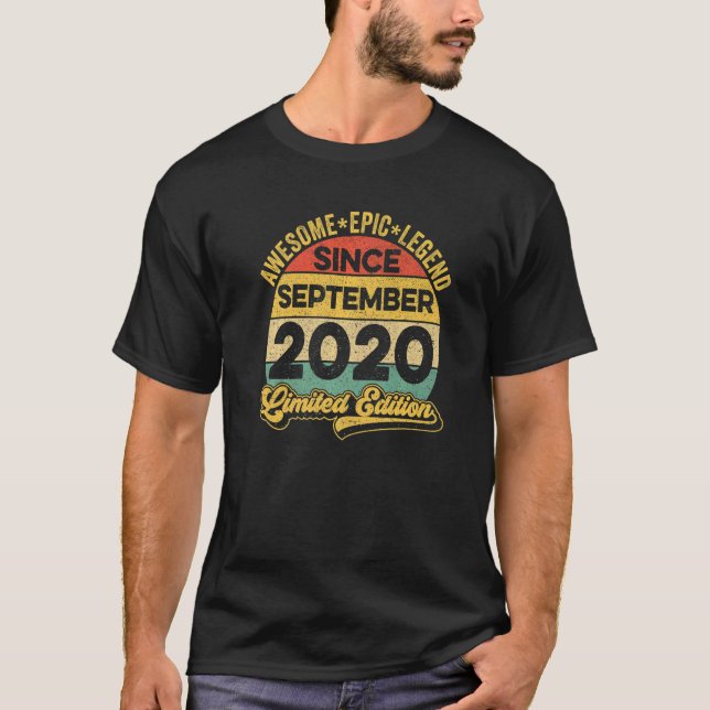Awesome Legend Since September 2020 2nd Birthday 2 T-Shirt (Front)