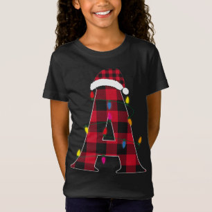 Awesome Letter A Initial Name Buffalo Plaid Christ T-Shirt