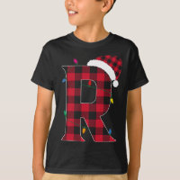 Awesome Letter R Initial Name Buffalo Plaid Christ