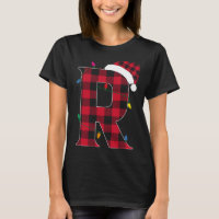 Awesome Letter R Initial Name Buffalo Plaid Christ