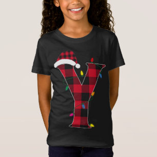 Awesome Letter Y Initial Name Buffalo Plaid Christ T-Shirt
