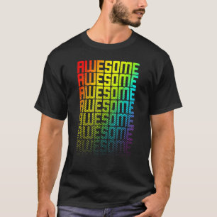 Awesome Lgbtq+ Rainbow Gay Pride Text Fade Graphic T-Shirt