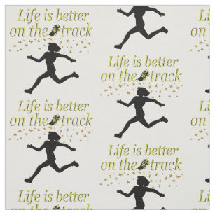 AWESOME LIFE IS BETTER ON THE TRACK DESIGN FABRIC