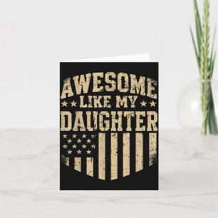 Awesome Like Daughter Camo Usa Flag Fathers Day Card