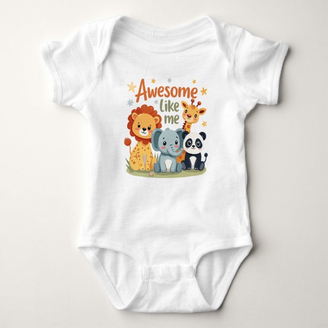 awesome like me baby baby bodysuit (Front)