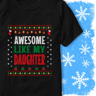Awesome Like My Daughter Christmas Sweater Vintage
