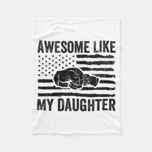 Awesome Like My Daughter Men Funny Fathers Day Dad Fleece Blanket