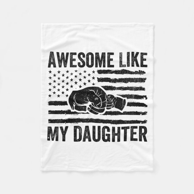 Awesome Like My Daughter Men Funny Fathers Day Dad Fleece Blanket (Front)