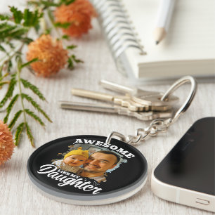 Awesome Like My Daughter Personalised Dad Photo Key Ring