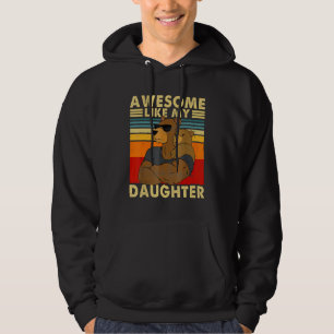 Awesome Like My Daughter Vintage Bear Father's Day Hoodie