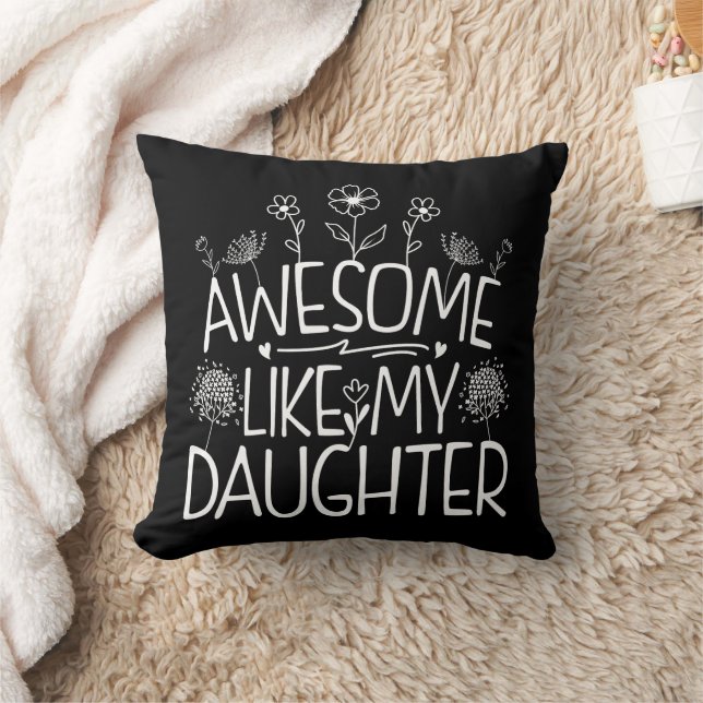 Awesome Like My Daughter Wildflower Present Mummy  Cushion (Blanket)