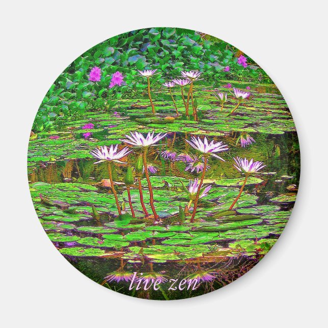 awesome liliies live zen magnet (Front)