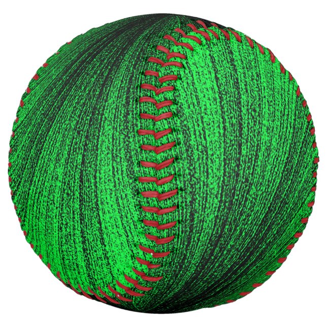 Awesome Lime with Black Splash Softball (Angled)