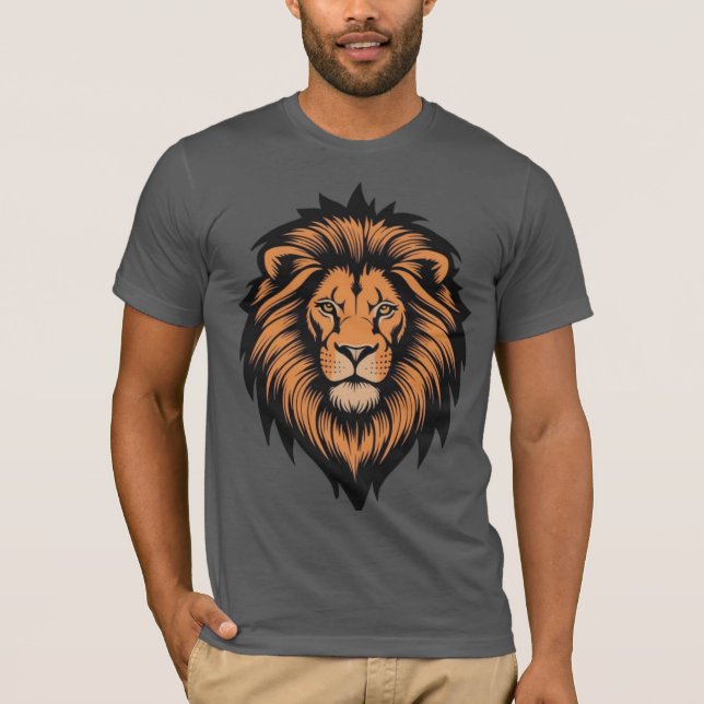 Awesome Lion Head Tattoo Style T-Shirt (Front)