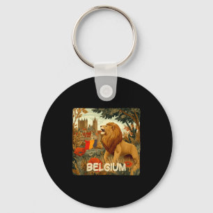 Awesome Lion In Belgium Colors Costume Key Ring