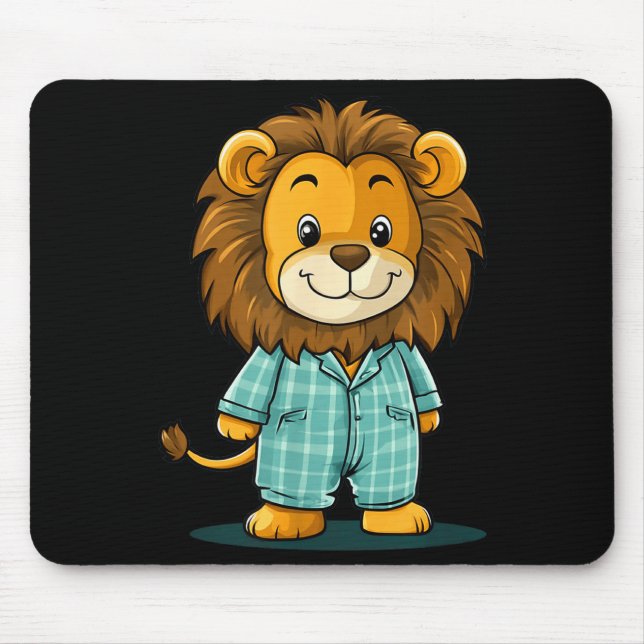 Awesome Lion In Pajama For Funny Animal Sleepwear  Mouse Pad (Front)