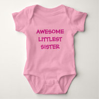 AWESOME LITTLEST SISTER Pink Baby Outfit