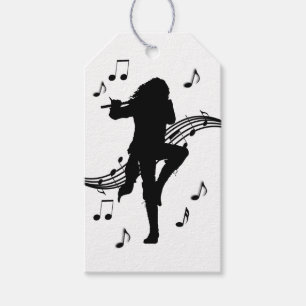 Awesome Lone Flute Player Music Gift Tags