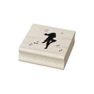 Awesome Lone Flute Player Music Rubber Stamp