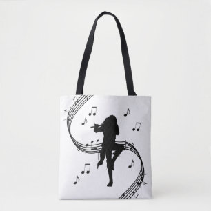 Awesome Lone Flute Player Music Tote Bag