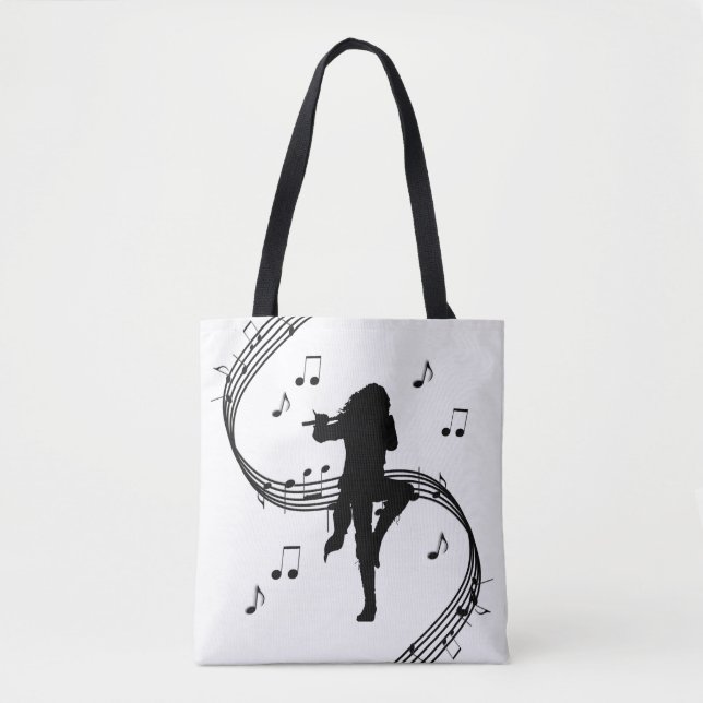 Awesome Lone Flute Player Music  Tote Bag (Front)