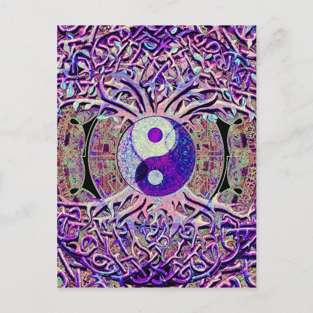 Awesome Looking Yin Yang Tree Postcard (Front)
