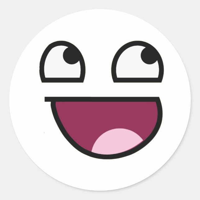 Awesome Lulz Face Classic Round Sticker (Front)