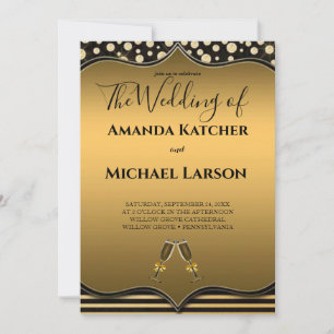 Awesome Magnificent Gorgeous Gold And Black Invit Invitation