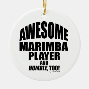 Awesome Marimba Player Ceramic Tree Decoration