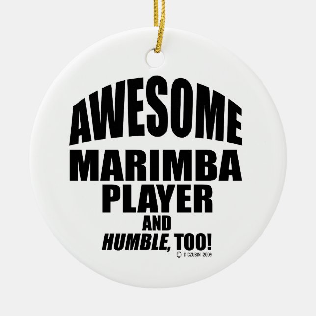 Awesome Marimba Player Ceramic Tree Decoration (Front)