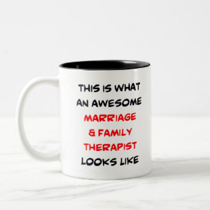 awesome marriage & family therapist Two-Tone coffee mug