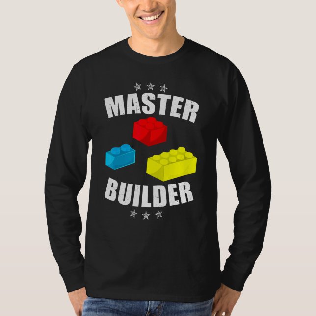 Awesome Master Builder  Vintage Blocks Building T-Shirt (Front)