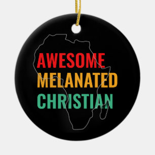 Awesome Melanated Christian Ceramic Tree Decoration