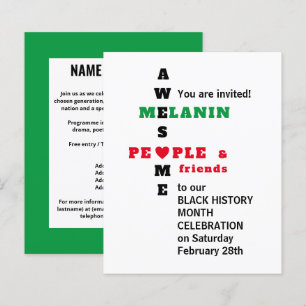 AWESOME MELANIN Black History Month Invitation