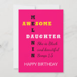 Awesome Melanin DAUGHTER Birthday Card<br><div class="desc">Stylish pink birthday card in crossword format with the words AWESOME MELANIN DAUGHTER plus customisable Christian quote based on Song of Solomon 1:5 - I AM BLACK AND BEAUTIFUL. The Scripture verse and reference can be personalised with text of your choice, or deleted. Other versions (Mother, Father, Sister, etc) are...</div>