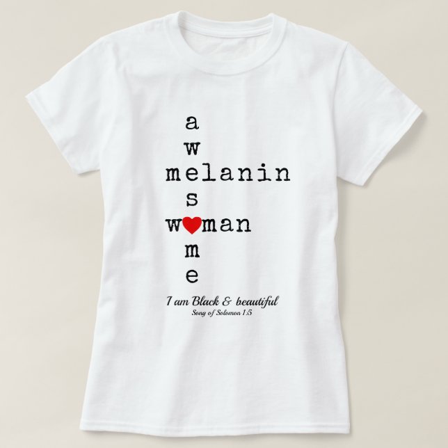 AWESOME MELANIN WOMAN | Christian Scripture T-Shirt (Design Front)
