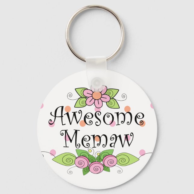 Awesome Memaw T-Shirt Key Ring (Front)