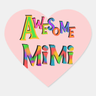 Awesome Mimi T-shirts and Gifts Heart Sticker