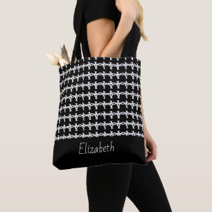 Awesome, Minimal, Black and White Chain Pattern  Tote Bag