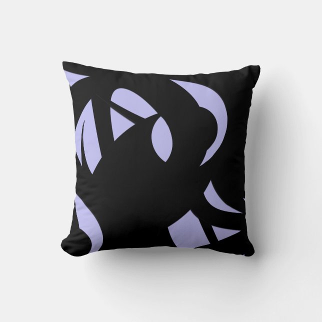 Awesome Modern Art  Black and Lavender Cushion (Front)