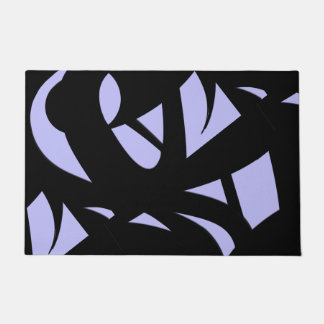 Awesome Modern Art Black and Lavender Doormat