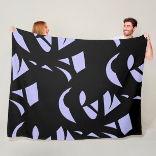 Awesome Modern Art Black and Lavender Fleece Blanket