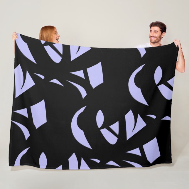 Awesome Modern Art  Black and Lavender Fleece Blanket (In Situ)