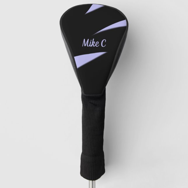 Awesome Modern Art  Black and Lavender Golf Head Cover (Front)