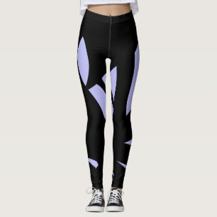 Awesome Modern Art Black and Lavender Leggings