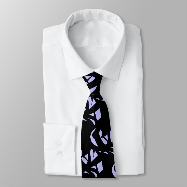 Awesome Modern Art  Black and Lavender Tie (Tied)