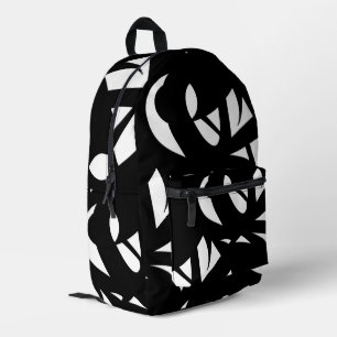 Awesome Modern Art Black and White Printed Backpack