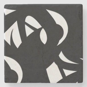 Awesome Modern Art Black and White Stone Coaster