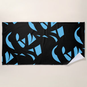Awesome Modern Art Blue / Black Beach Towel