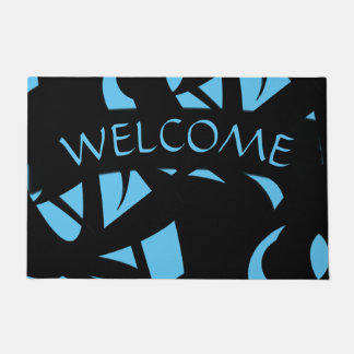 Awesome Modern Art Blue / Black Doormat